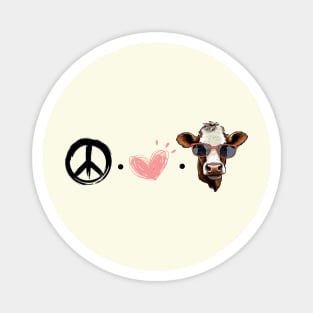 Peace Love Cows Magnet